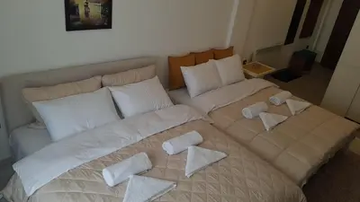 two beds in a room with pillows on them at Andre P05 Milmari in Kopaonik