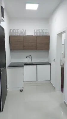 a kitchen with a sink in a room at Dream House in Kruševac