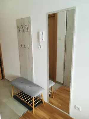 a mirror and a chair in a room at Vila Irina - Studio 15 lux in Kopaonik