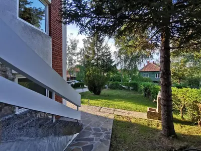 a view of the yard from the house at Vila Breza in Soko Banja