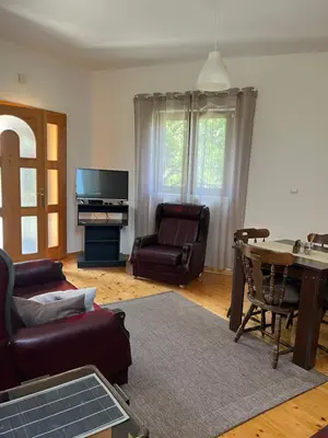 a living room with a couch and a table at Apartman Jovana in Soko Banja