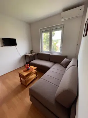 a living room with a couch and a table at Smestaj Katarina in Soko Banja