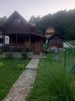 a house with a stone path in front of it at Vikendice Mijajlović 1 in Kuršumlija