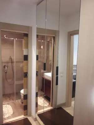 a bathroom with a shower and a toilet at KAMENA 6 in Kopaonik