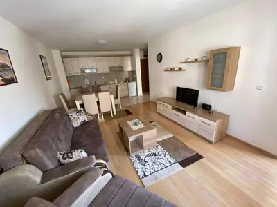 a living room with a couch and a television at Apartman Bozur in Vrnjačka Banja