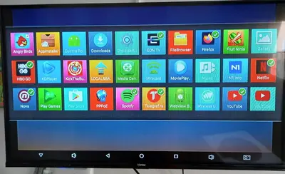 a television screen with many different apps on it at Mist8 in Soko Banja