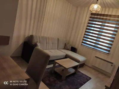 a living room with a couch and a table at Apartman Alba in Kopaonik