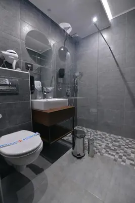 a bathroom with a toilet and a sink and a shower at Spa Resort & Hotel Vrnjačke Terme in Vrnjačka Banja