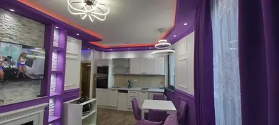 a kitchen with purple walls and a purple ceiling at VIOLET QUEEN in Kopaonik