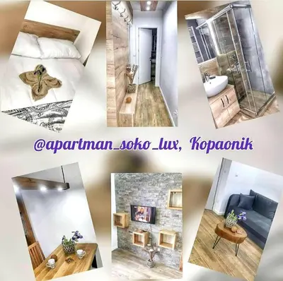 a collage of pictures of a hotel room at Soko lux apartman in Kopaonik