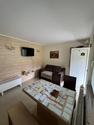 a living room with a couch and a table at Apartmani Radoičić in Jošanička Banja