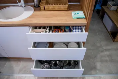 a drawer in a bathroom with a sink at P20 Milmari, DeLuxe Studio, Kopaonik in Kopaonik