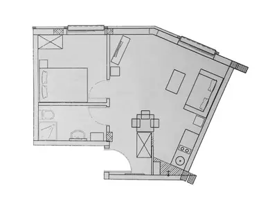 a sketch of a floor plan of a house at BELI VUK - Brzeće, Kopaonik in Brzeće