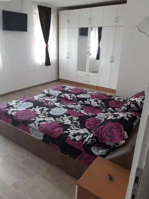 a bedroom with a large bed in a room at Stan KALA in Vrnjačka Banja