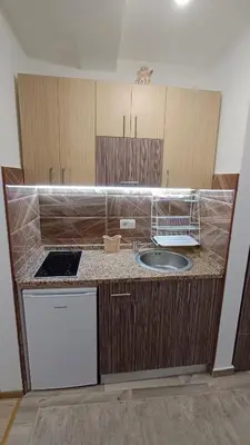a kitchen with a sink and a counter top at Vila Suri Centar in Kopaonik