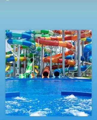 a water park with a colorful water slide at NOVAK apartman in Vrnjačka Banja