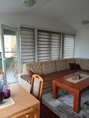 a living room with a couch and a table at Apartman Jasmin in Vrnjačka Banja