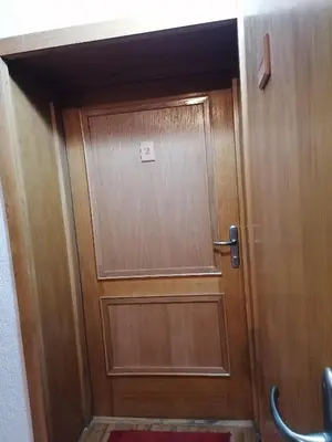 a wooden door in a room at Guest House Villa Rankovic in Brzeće
