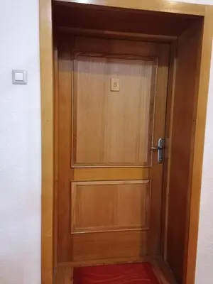 a wooden door in a room at Guest House Villa Rankovic in Brzeće