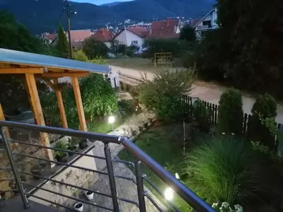 a view from the balcony of a house at Apartmani Tvins in Soko Banja