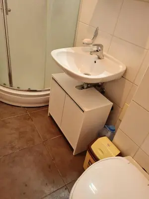 a bathroom with a toilet and a sink and a shower at Cosy apartment Marina in Kopaonik