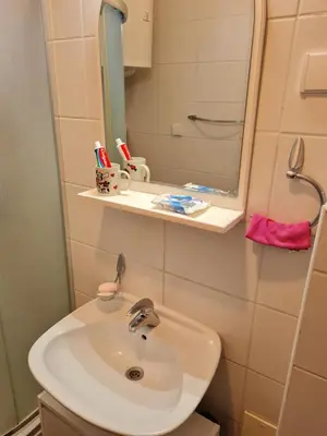 a bathroom with a sink and a mirror at Cosy apartment Marina in Kopaonik
