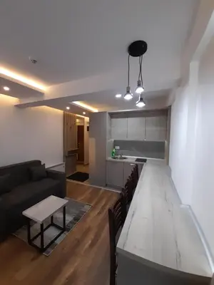 a living room with a couch and a table at Apartmani President Kop in Kopaonik