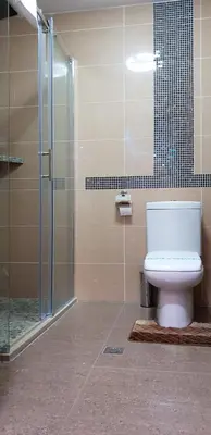 a bathroom with a toilet and a glass shower at MONA RELAX in Vrnjačka Banja
