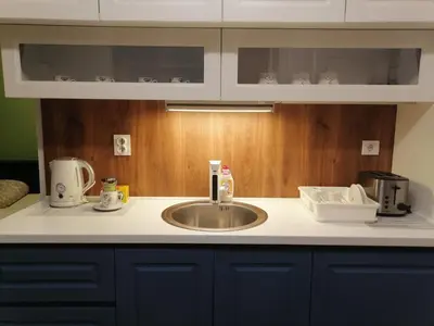 a kitchen with a sink and a counter top at Kingston in Pirot