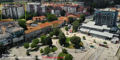 an aerial view of a city with a park at Kingston in Pirot