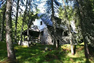 an old house in the middle of a forest at Studios Šumska Kuća 1 in Kopaonik