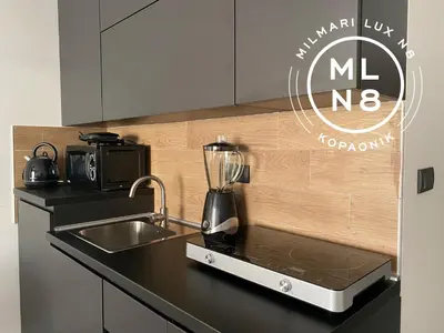 a kitchen with a blender on a counter at Milmari Lux N8 in Kopaonik