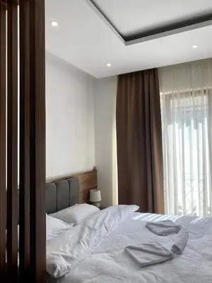 a bedroom with a bed and a window at Apartman Milosavljevic-President Kop in Kopaonik