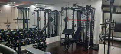 a gym with lots of equipment on a wall at Apartman M&S - Zoned 2 in Kopaonik