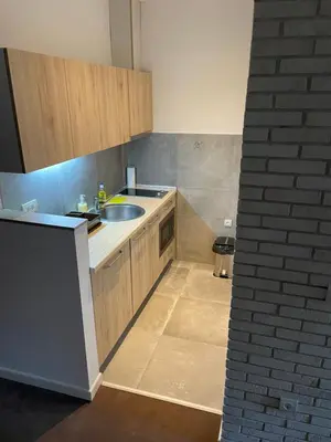 a kitchen with a sink and a counter top at MBC - Zupa Wellness & Spa, Kopaonik, Serbia in Kopaonik