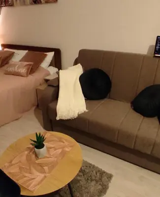 a living room with a couch and a table at Apartman MOUNTAIN VIEW Milmari Resort in Kopaonik