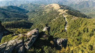 a view from the top of a mountain at Zeleni svet 2 in Crni Vrh
