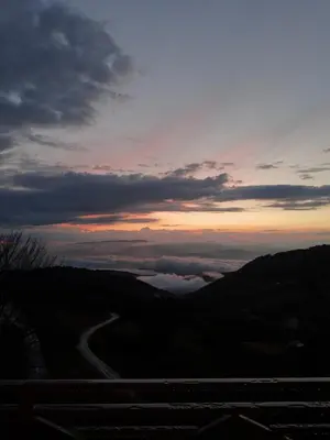 a view of a road on a hill at sunset at Eagle View Milmari N81 in Kopaonik