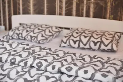 two pillows on top of a bed in a room at Pegaz Premium Apartman Privatan Parking in Kopaonik