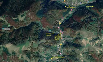 a satellite image of a map of a city at Bele staze 85, GONDOLA, Brzeće in Brzeće