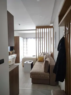 a bedroom with a couch and a bed in a room at MILMARI Kop N10 in Kopaonik