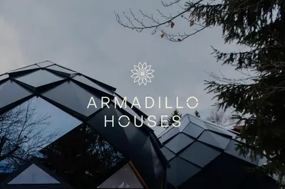 a building with a snowflake on top of it at Armadillo Houses in Kopaonik