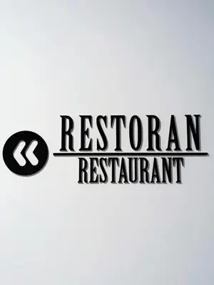 a sign for a restaurant with the words restaurant registrant at President KOP A515 in Kopaonik