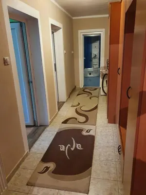 a hallway with a rug on the floor in a house at Smestaj Boki in Soko Banja