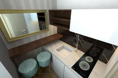an overhead view of a bathroom with a sink and a mirror at Dis Delux in Kruševac