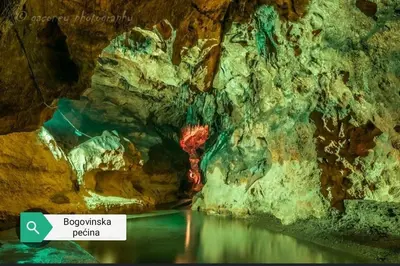 a cave with a pool of water in it at My Place Apartmani in Krivi Vir