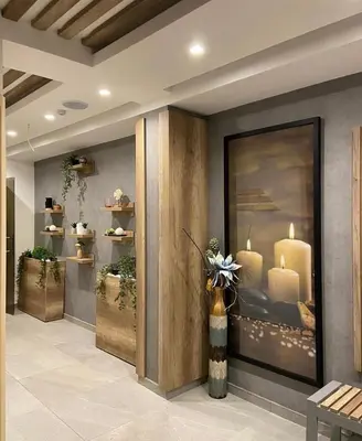 a lobby with a display case with candles in it at President Kop A410 in Kopaonik