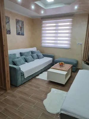 a living room with a couch and a table at SWAN Kopaonik in Kopaonik