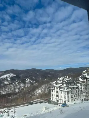 a view of a building in the snow at Vidik Kopaonik in Kopaonik