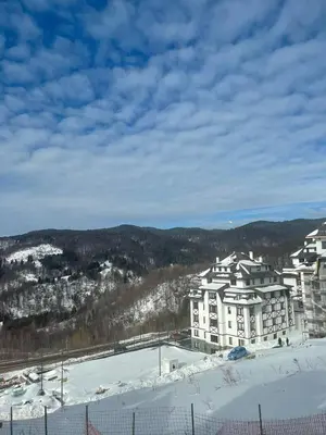 arial view of a building in the snow at Vidik Kopaonik in Kopaonik